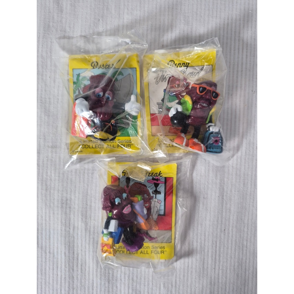 Vtg California Raisins PVC Figures Set of 3 Limited Edition Series Sealed